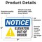 Signmission Elevator Out Of Order, 7 in W x Rectangle, Vinyl Decal OS-2PACK-NS-D-57-L-15578 - alternate 4